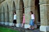 The girls in the Bendigo Cathedral cloisters